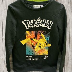 Pokemon Black and Yellow Pikachu Kids Sweater 12-13 Boys